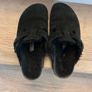 Birkenstock Black Suede with fur